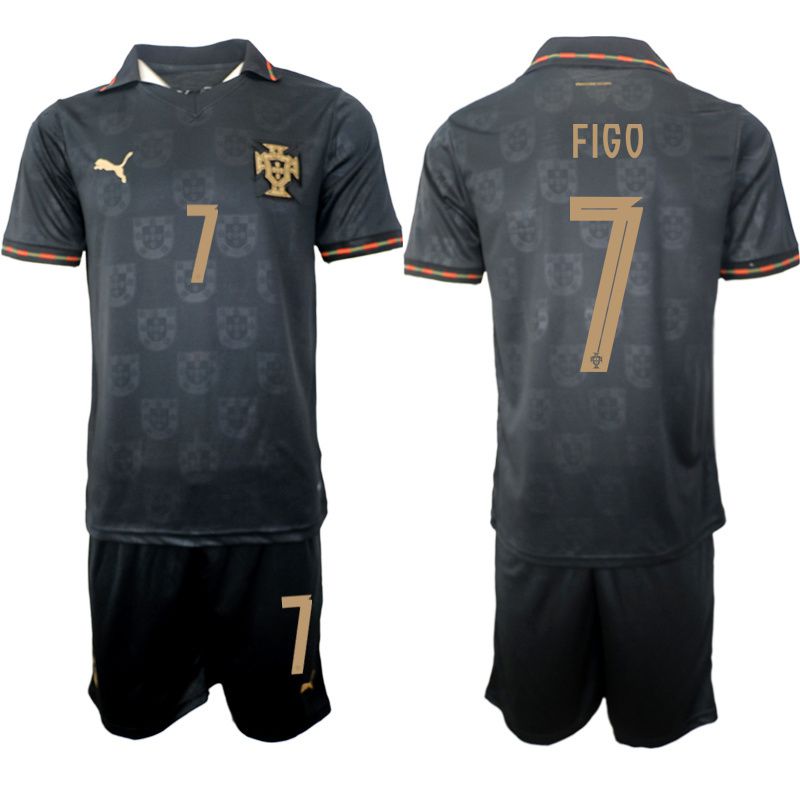 Men 2026 World Cup National Team Portugal away Black #7 Soccer Jersey